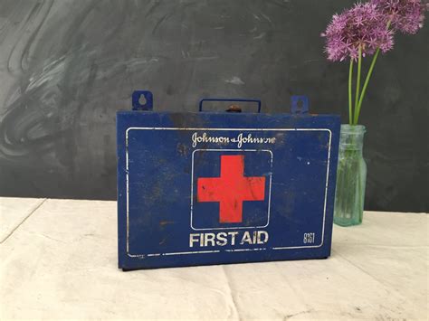 light blue metal first aid box vintage|First Aid Box Vintage for sale .